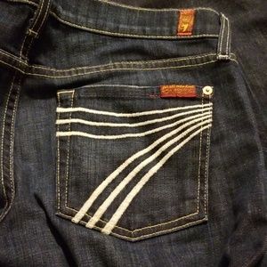 7 for All Mankind Dojo white Stitch 28 Dark wash